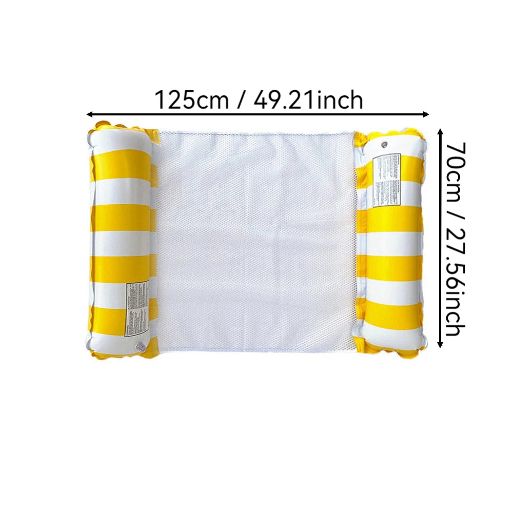 Inflatable Foldable Floating Row Swimming Pool Party Water Hammock Air Mattresses Pvc Stripe Water Floating Inflatable Mat