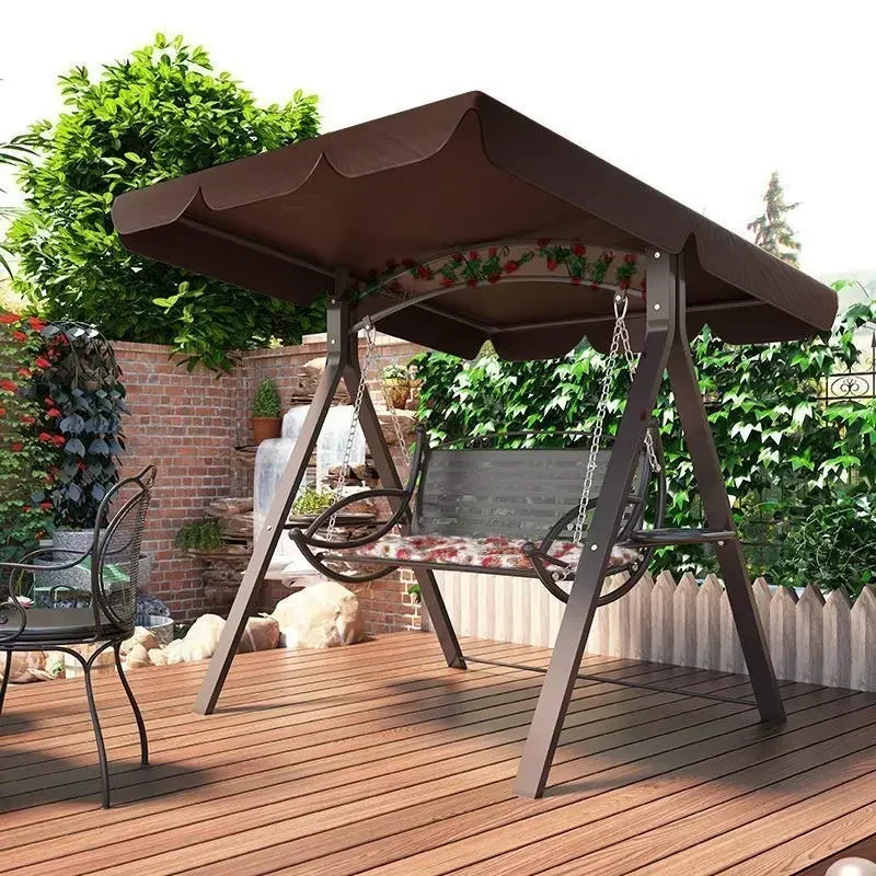 Double Person Courtyard Garden Outdoor Home Swing Hanging Chair Outdoor Villa Wrought Iron Balcony Rocking Chair Hanging Basket