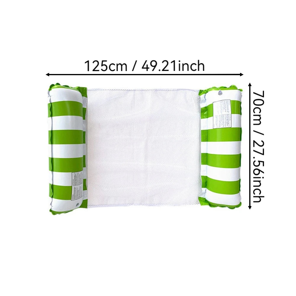 Inflatable Foldable Floating Row Swimming Pool Party Water Hammock Air Mattresses Pvc Stripe Water Floating Inflatable Mat