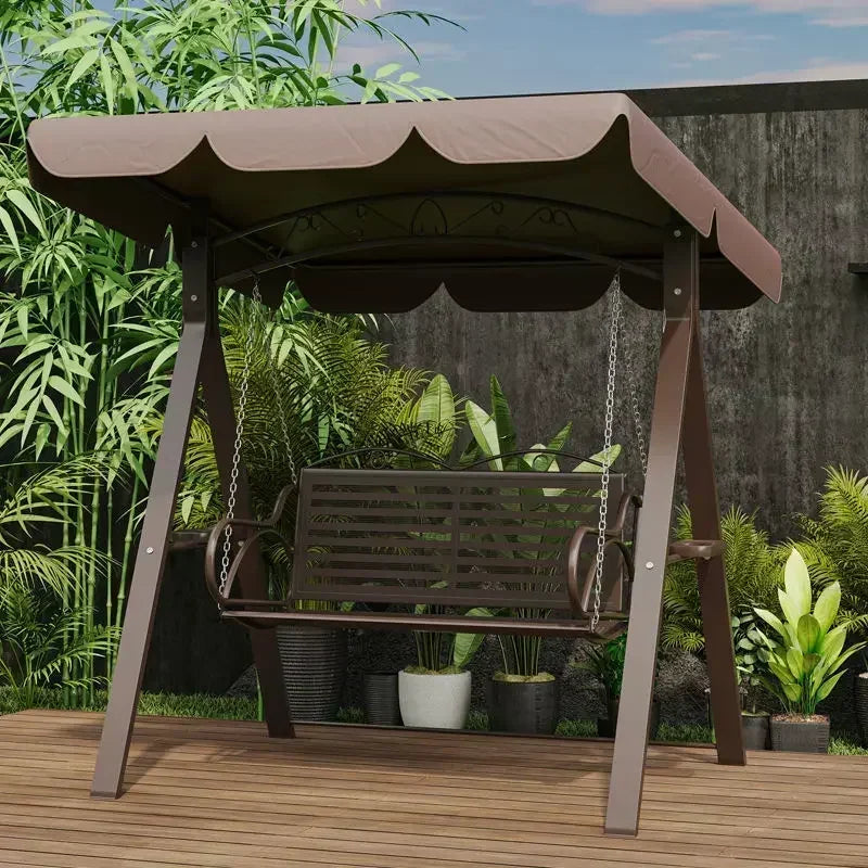 Double Person Courtyard Garden Outdoor Home Swing Hanging Chair Outdoor Villa Wrought Iron Balcony Rocking Chair Hanging Basket