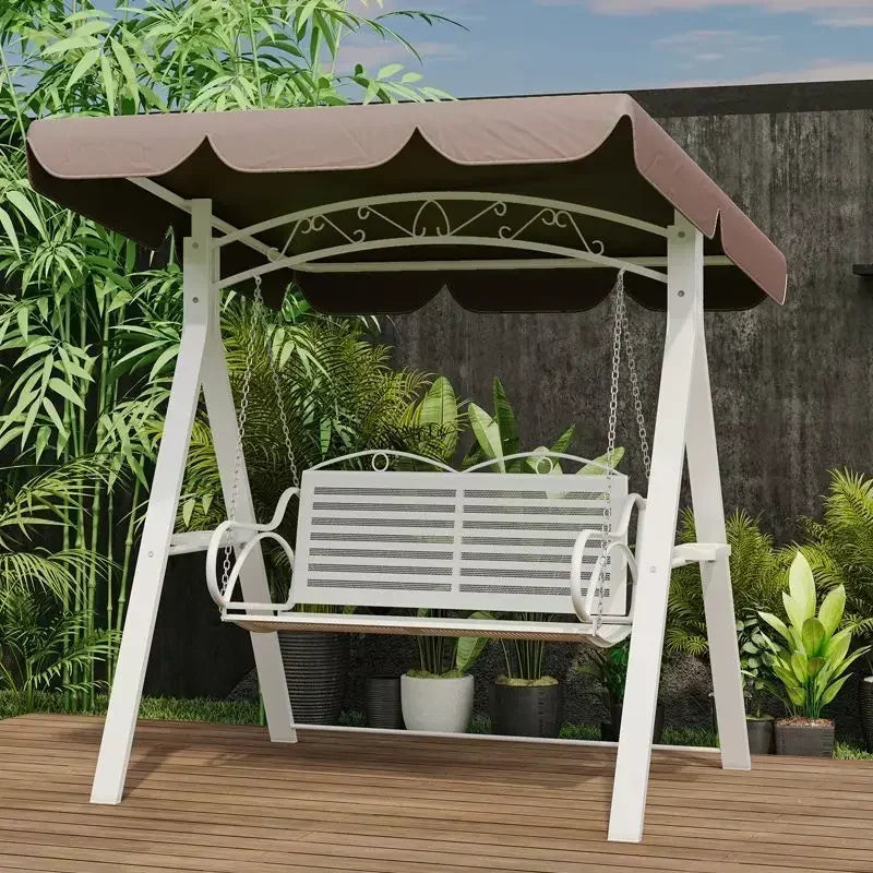 Double Person Courtyard Garden Outdoor Home Swing Hanging Chair Outdoor Villa Wrought Iron Balcony Rocking Chair Hanging Basket