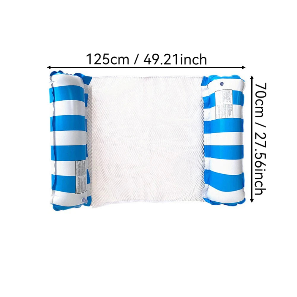 Inflatable Foldable Floating Row Swimming Pool Party Water Hammock Air Mattresses Pvc Stripe Water Floating Inflatable Mat