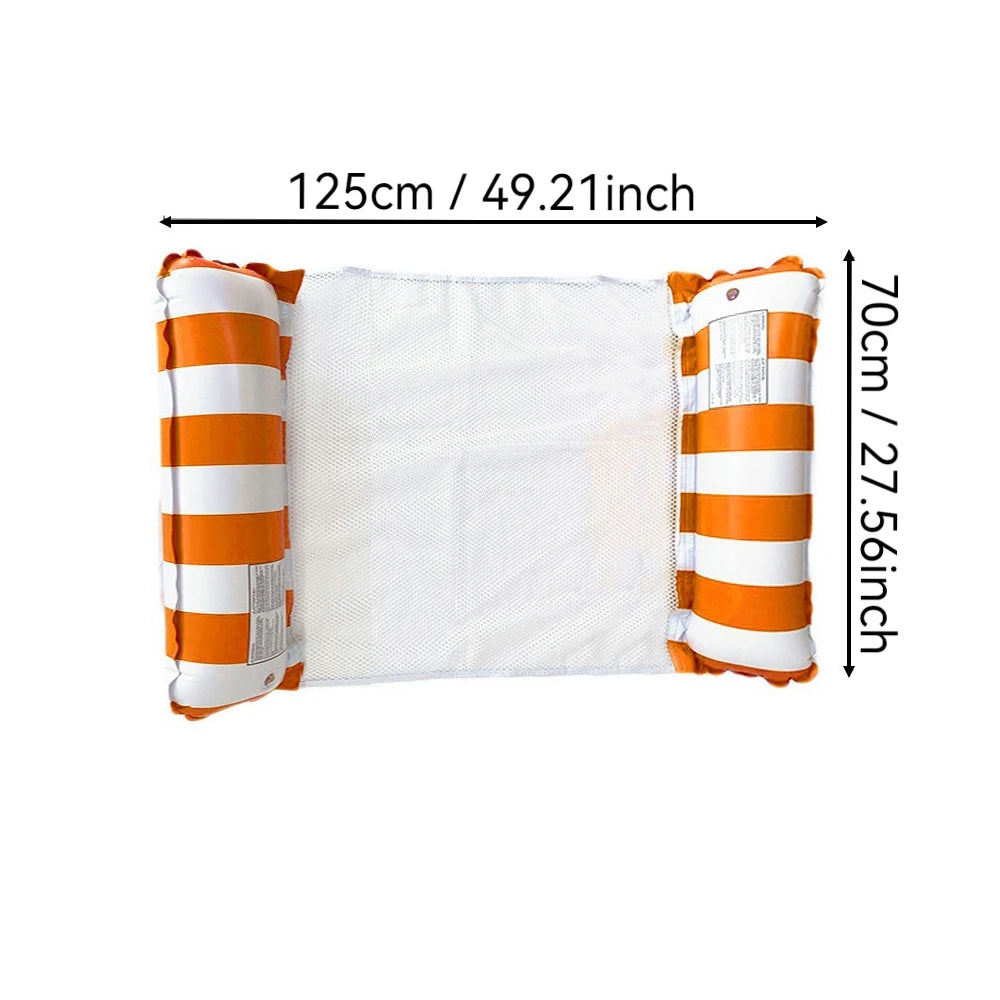 Inflatable Foldable Floating Row Swimming Pool Party Water Hammock Air Mattresses Pvc Stripe Water Floating Inflatable Mat