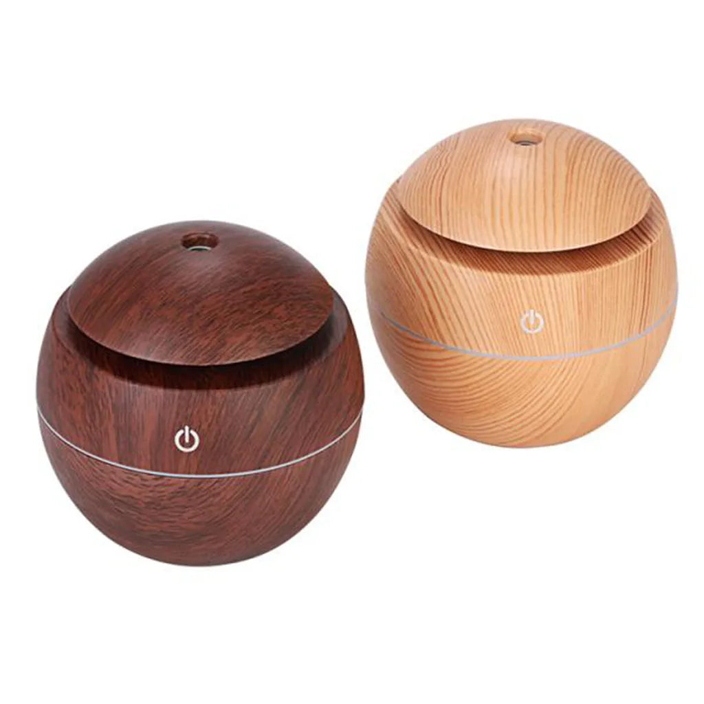 130ML USB Air Humidifier Wood Grain Design for Home Work Yoga Bedroom Kid Baby