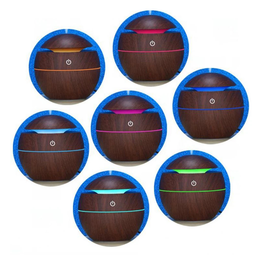 130ML USB Air Humidifier Wood Grain Design for Home Work Yoga Bedroom Kid Baby