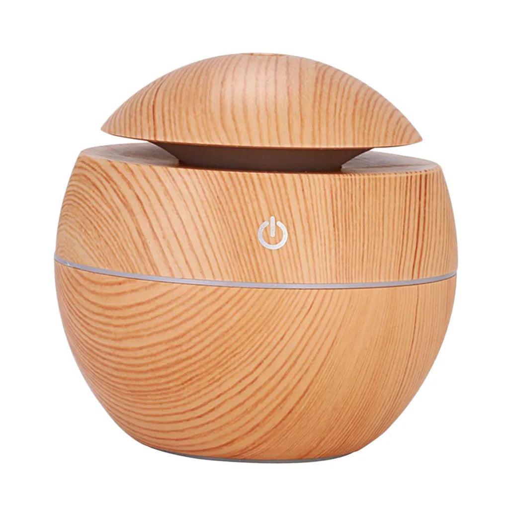 130ML USB Air Humidifier Wood Grain Design for Home Work Yoga Bedroom Kid Baby